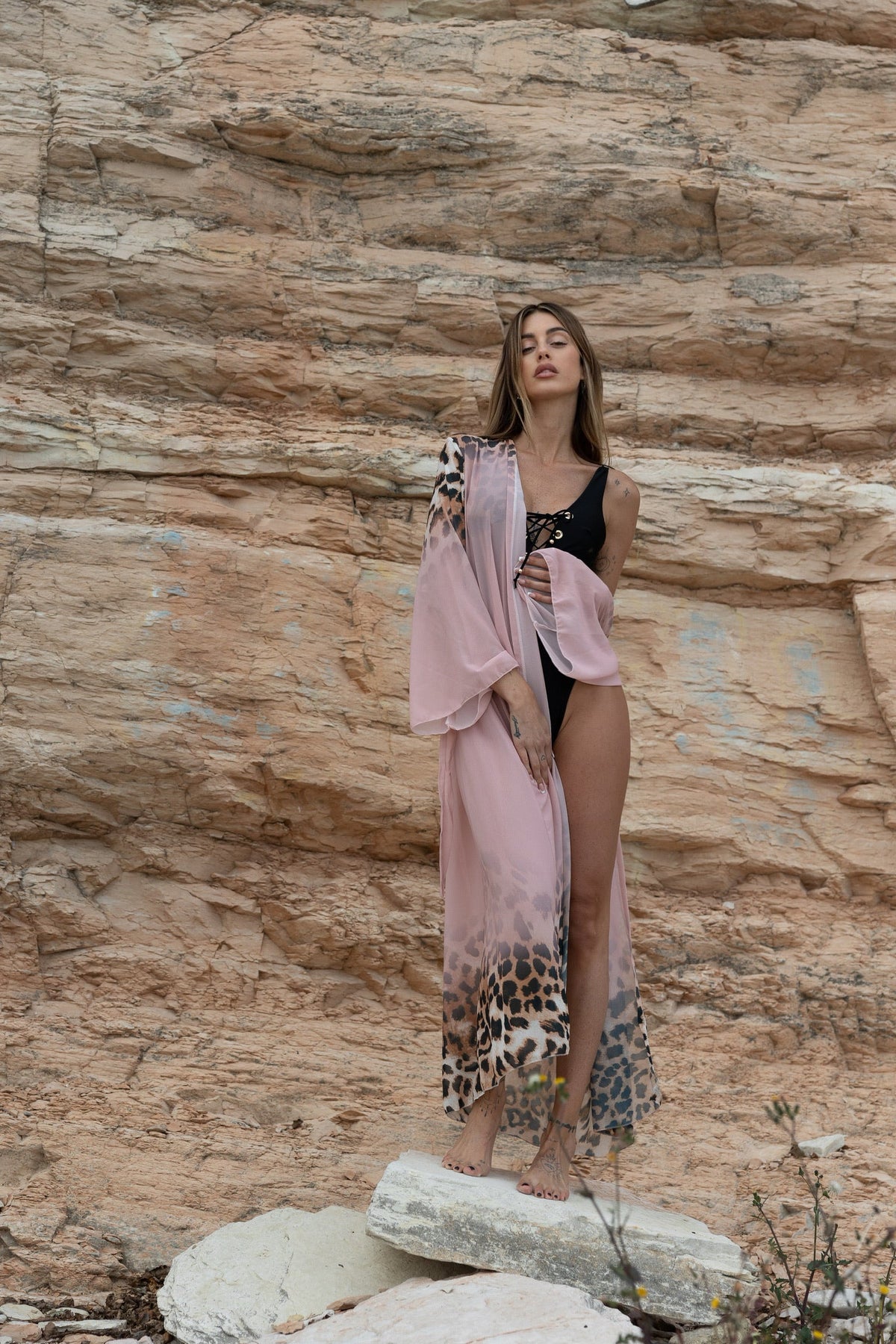 Kimono animalier rosa