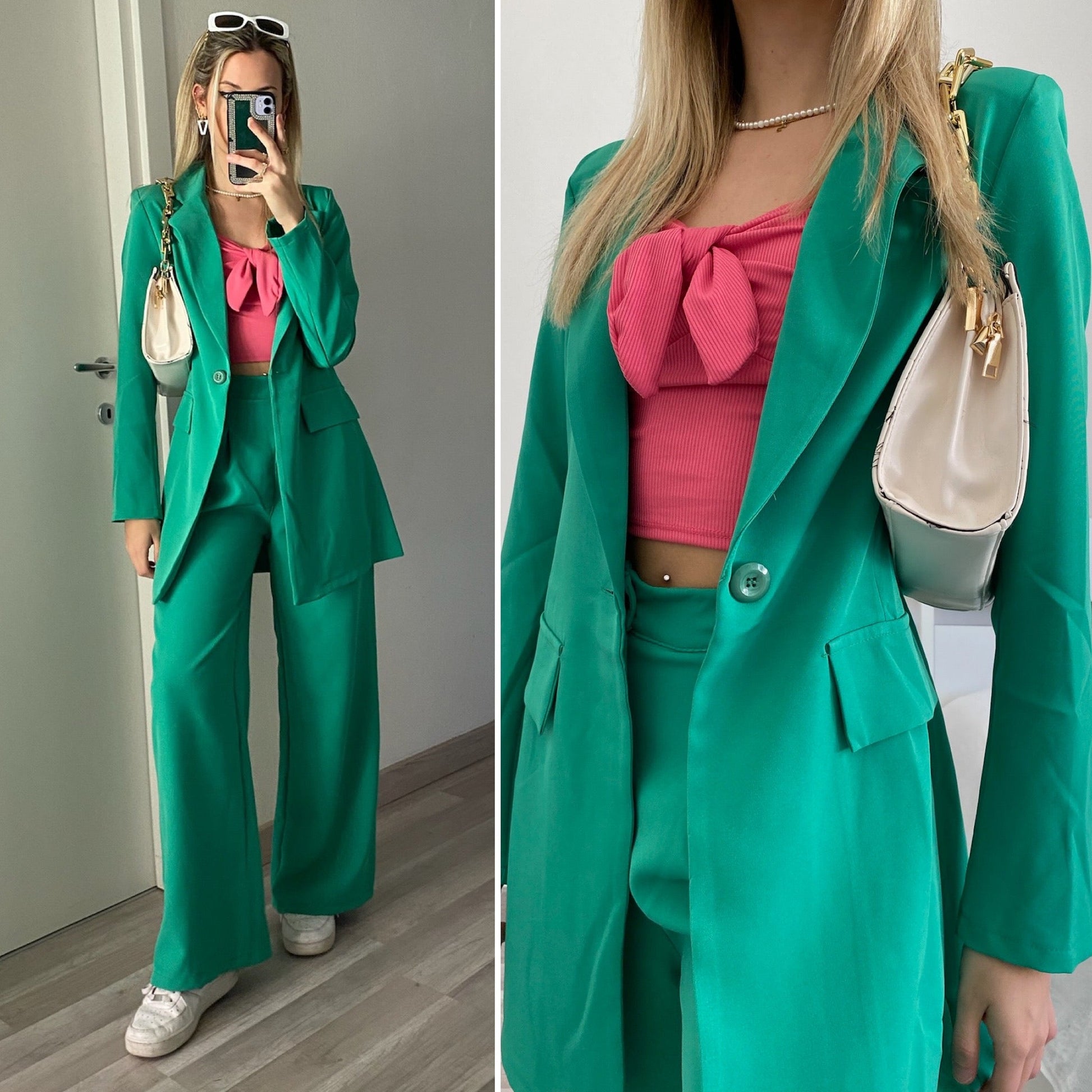 Completo oversize giacca e pantalone verde