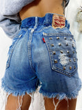 Short Levi’s Vintage con Borchie e dettagli Argento