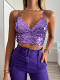 Top con paillettes lilla