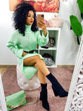 Abito midi in maglia menta