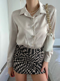 Gonna Geometric beige nera