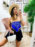 Top stampa bandana blu