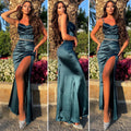 Abito bustier lungo ottanio