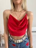 Top rosso schiena aperta con punto luce