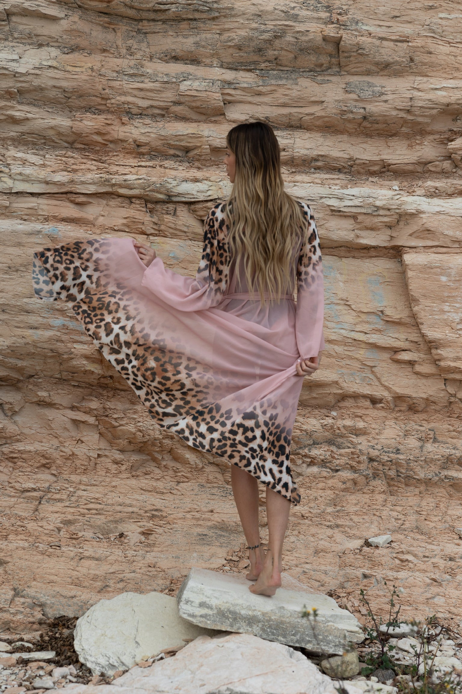 Kimono animalier rosa