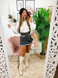 Gonna in tweed nera