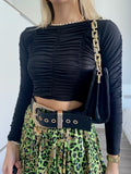 Top aderente drappeggiato nero