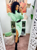 Abito midi in maglia menta