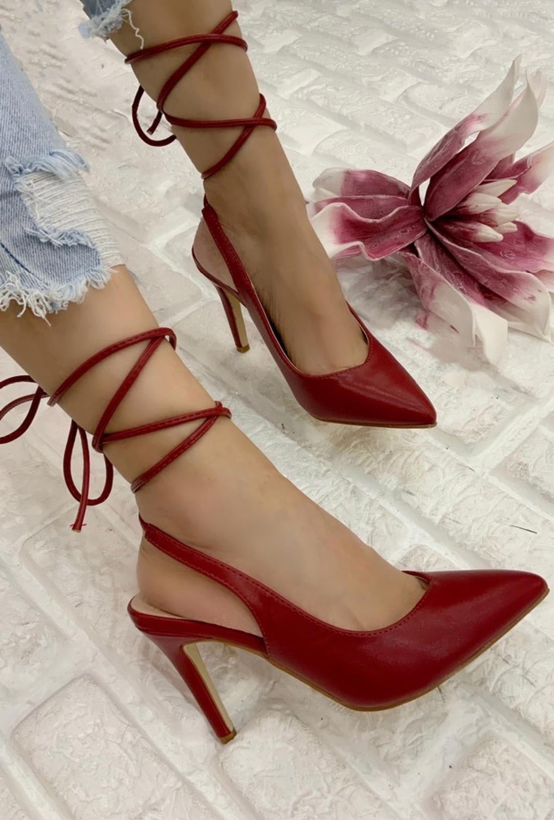 Tacco Bordeaux con incrocio