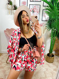 Completo giacca e pantalone cuori Rosa
