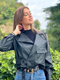 Giacca in eco pelle nera