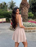 Abito corto glitter cipria