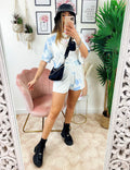 Completo sportivo maglia e pantaloncino effetto marmo