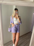Completo giacca e Short lilla