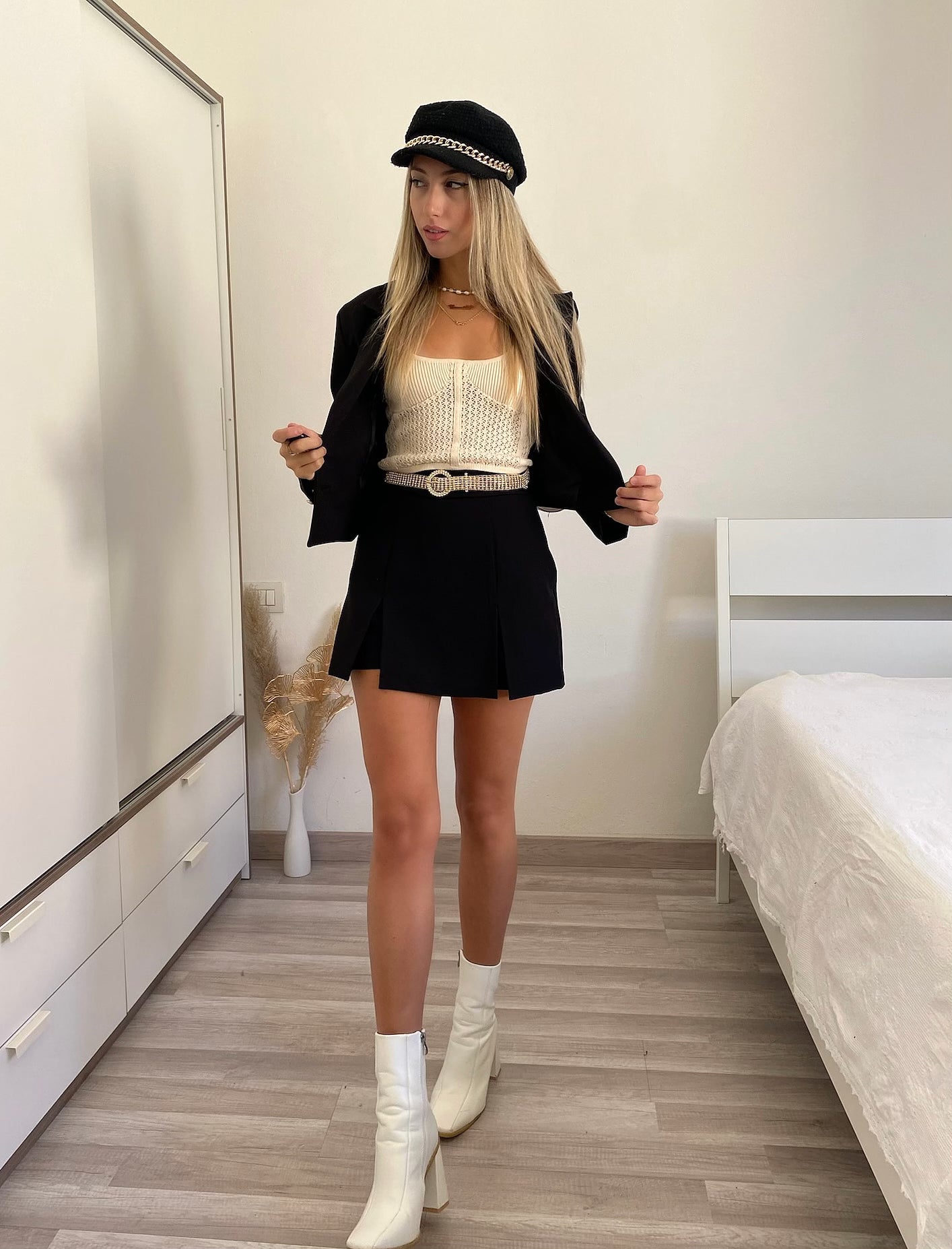 Completo giacca e short nero