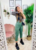 Jeans a vita alta Ballon verde militare