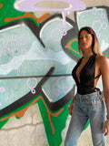 Body con incroci fascia larga