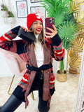 Cardigan con frange Rosso Nero