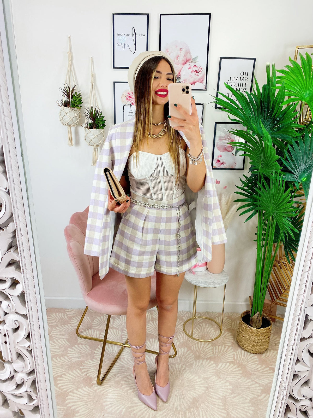 Completo giacca e short Lilla