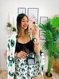 Completo giacca e pantalone dettaglio verde