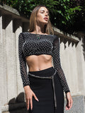 Top con perle nero