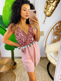 Tutina con paillettes rosa