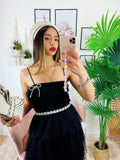 Top con fiocchi e strass