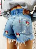 Short Levi’s Vintage stampa topolina con strappi