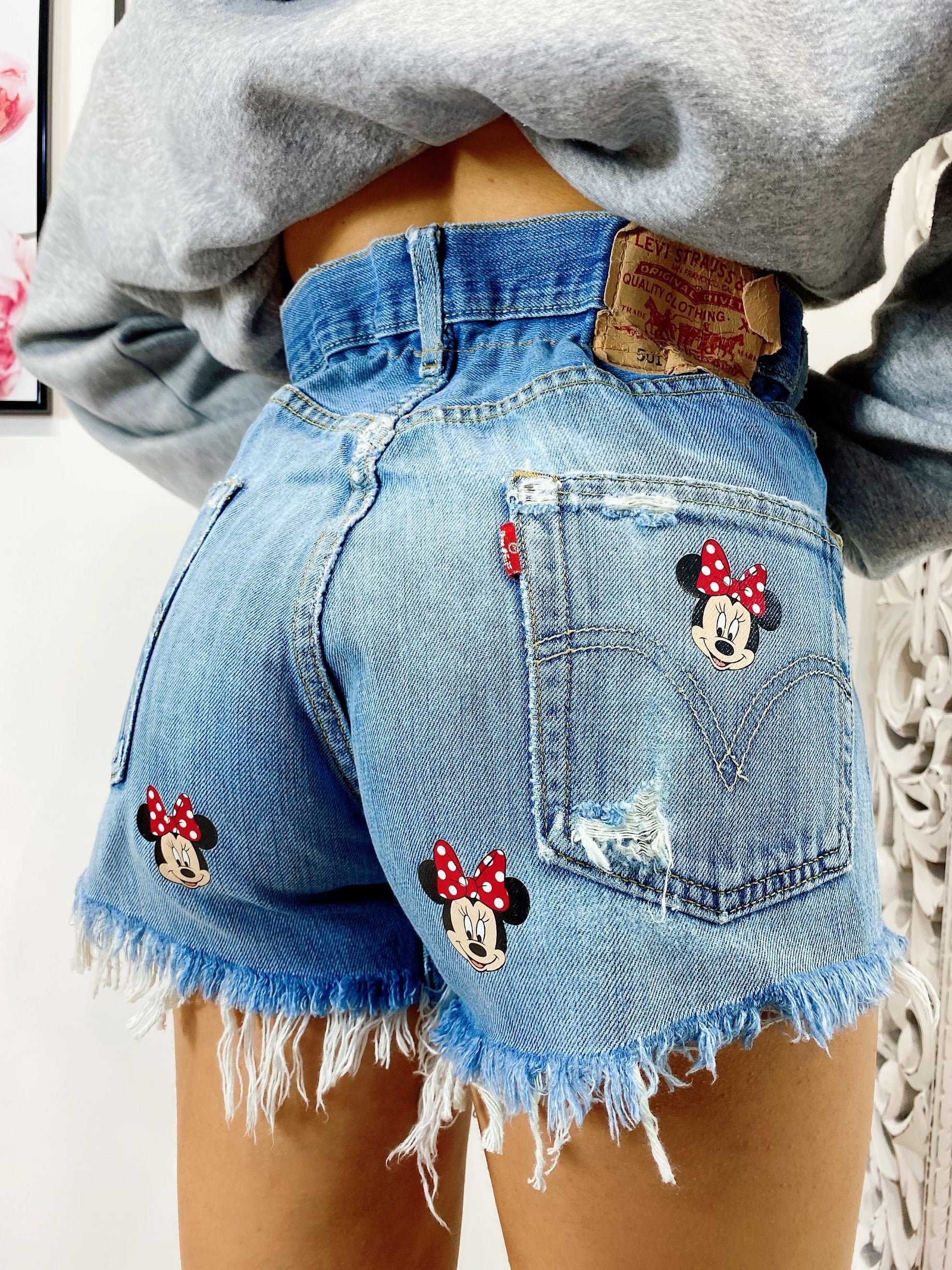 Short Levi’s Vintage stampa topolina con strappi