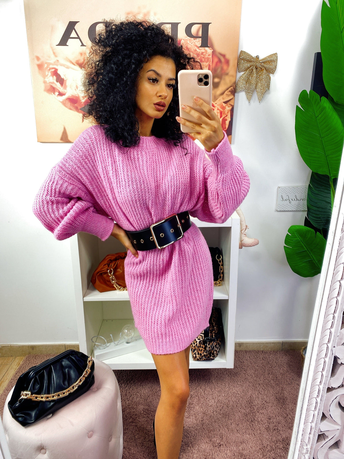 Abito in maglia Rosa Barbie