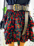 Gonna a fiori rossi con elastico