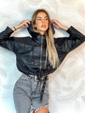 Giubbino in eco pelle nero
