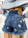 Short Levi’s Vintage con stampa topolino sfrangiato