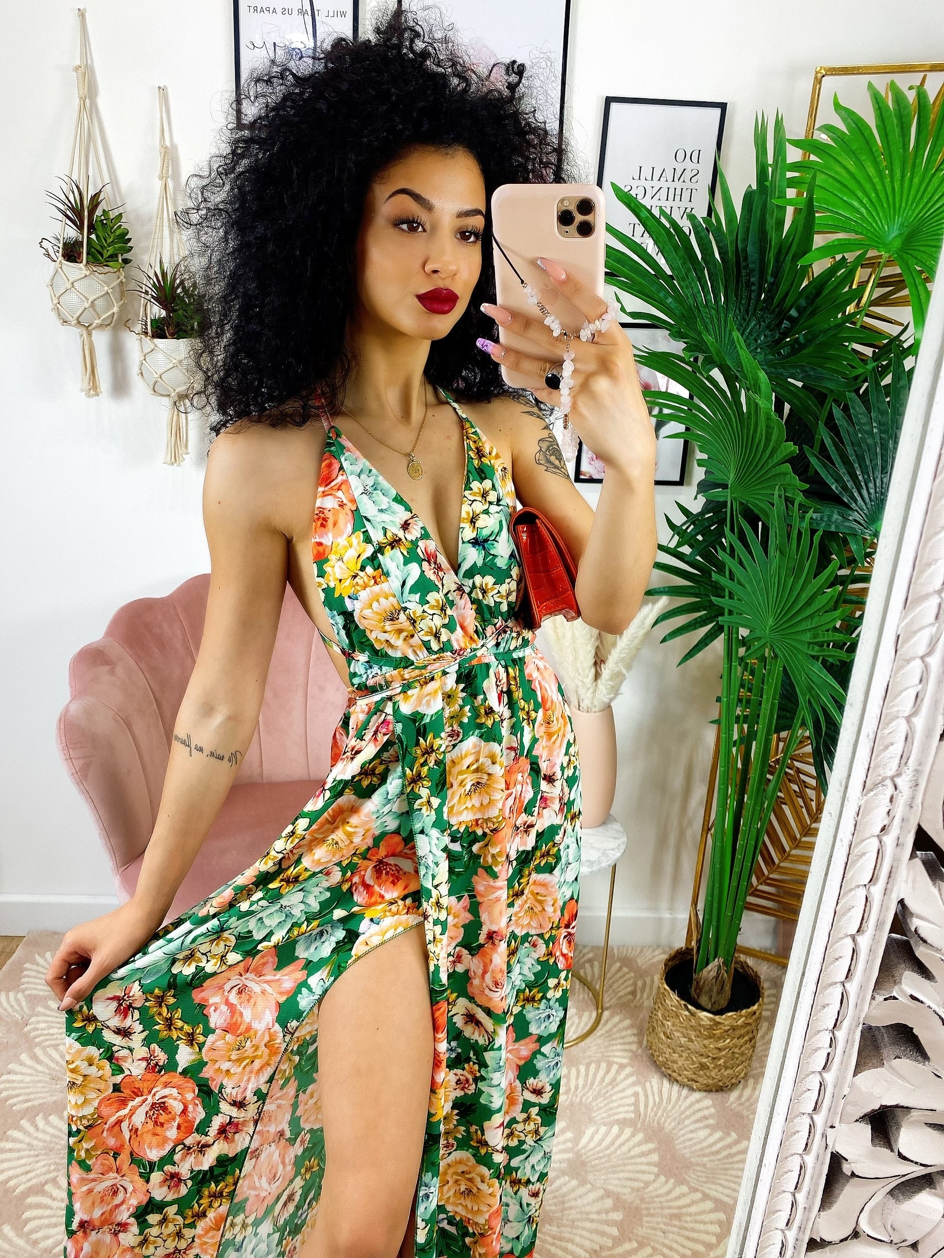 Dress Afrodite fiori arancio