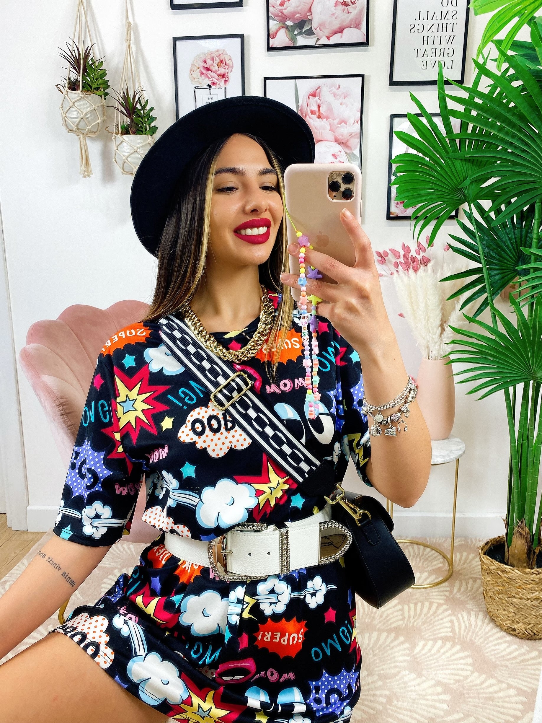 Maxi maglia cartoon Nera