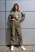 Giacchino in jeans verde militare
