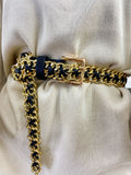 Cintura con catena nera oro