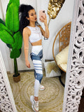 Set tuta sportiva grigia con strisce
