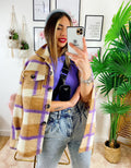Giacca a quadri Camel
