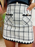 Gonna in tweed bianca