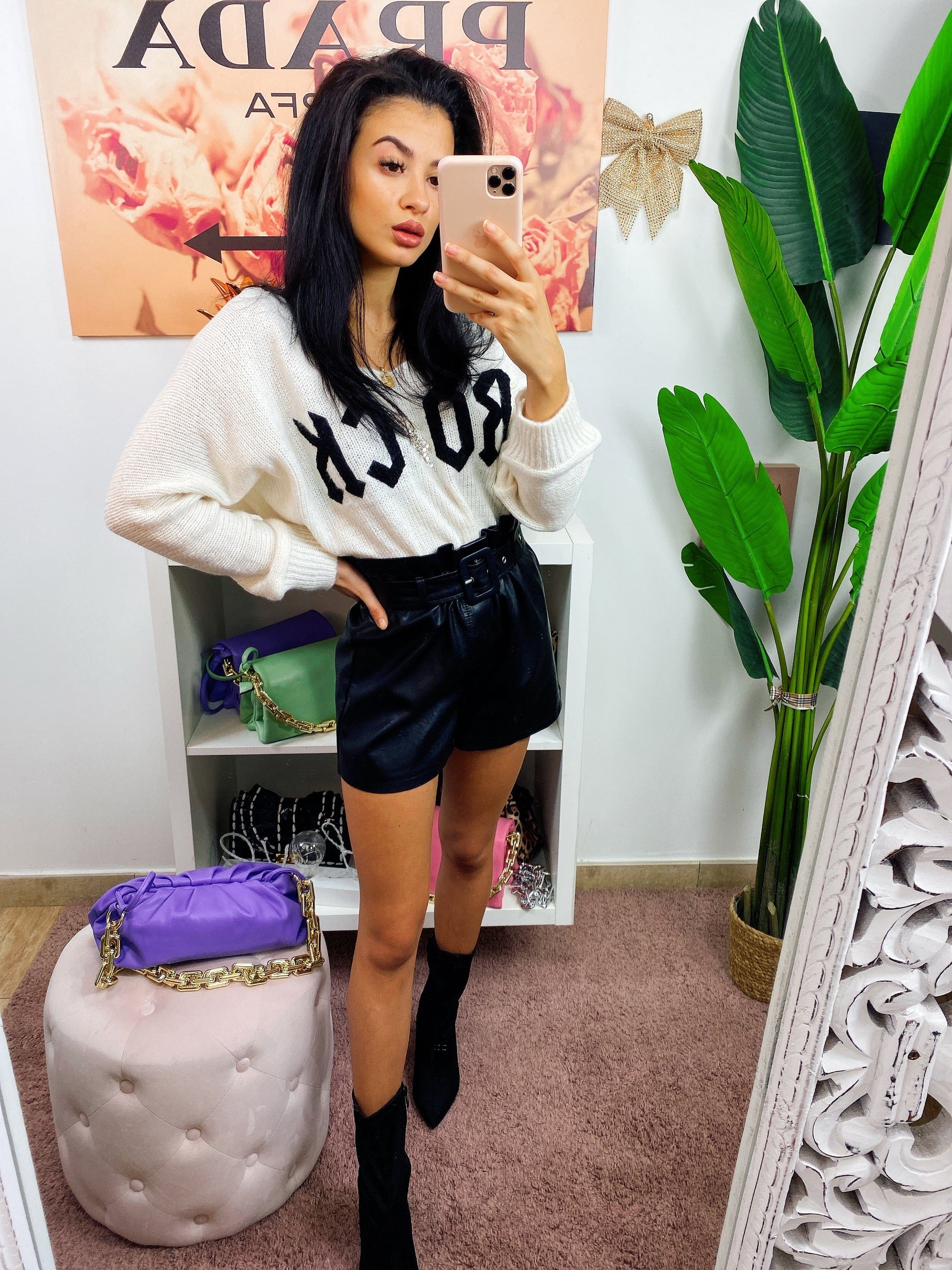 Maglione bianco Rock