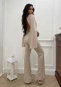 Tuta manica ampia beige