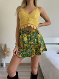 Gonna a fiori giallo verde