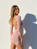 Abito a trecce schiena aperta rosa