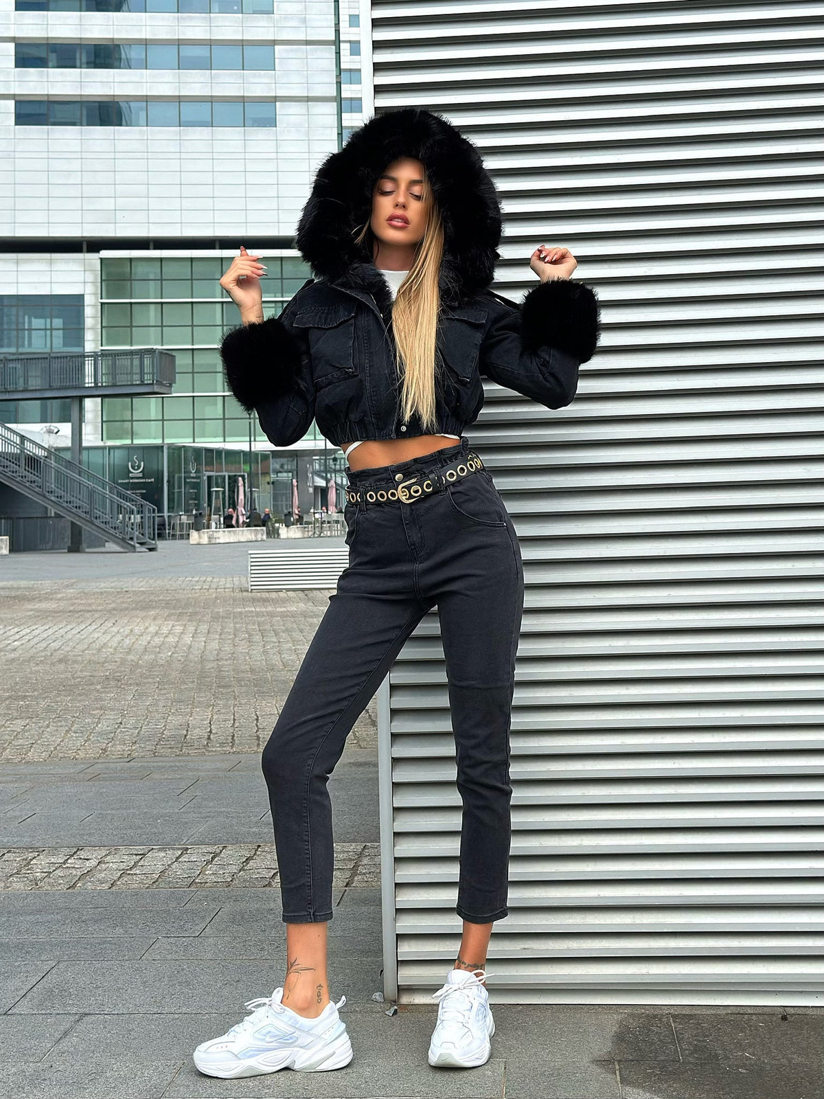 Jeans a caramella nero