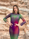 Abito in velo multicolor