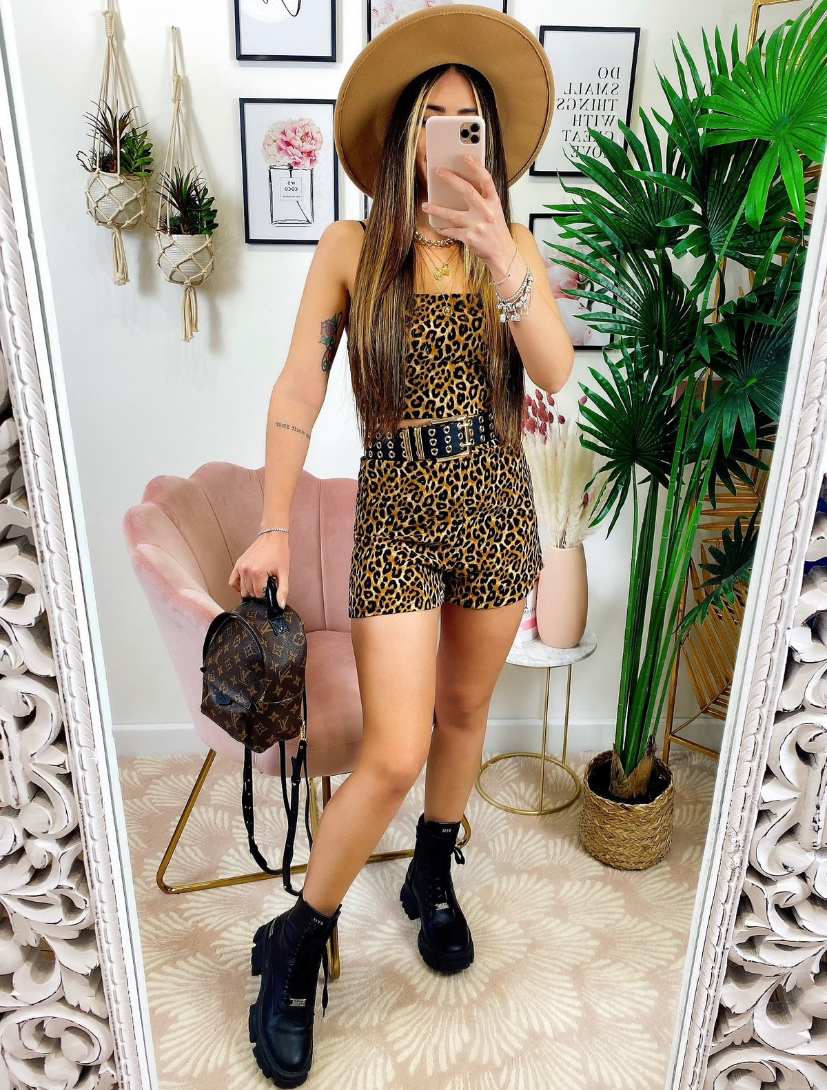 Completo top e pantaloncino maculato