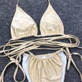 Bikini con incroci oro