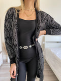 Cardigan in lurex zebrato nero